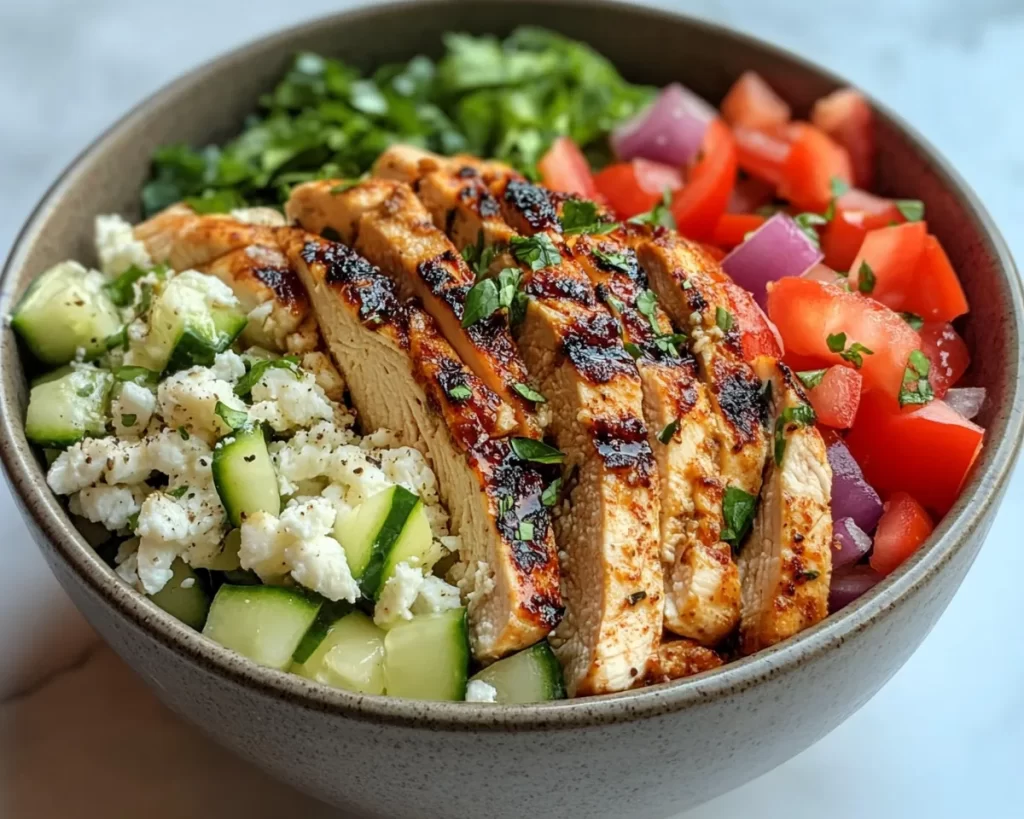 Healthy Dinner Recipes: High Protein Greek Chicken Bowl in 25 Minutes