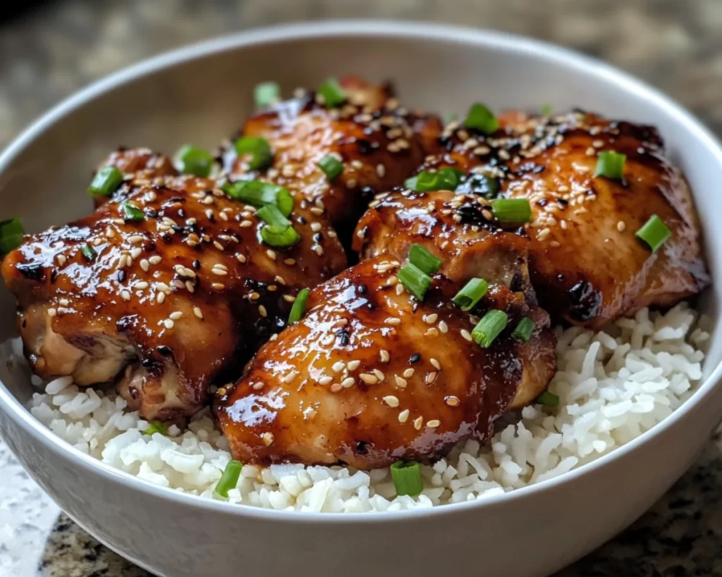 Chicken Thigh Recipes: Sticky Teriyaki Chicken Thighs With Jasmine Rice in 30 Minutes