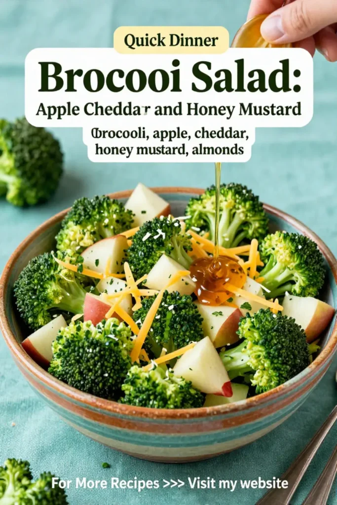 Broccoli Salad: Apple Cheddar and Honey Mustard Broccoli Salad in 15 Minutes
