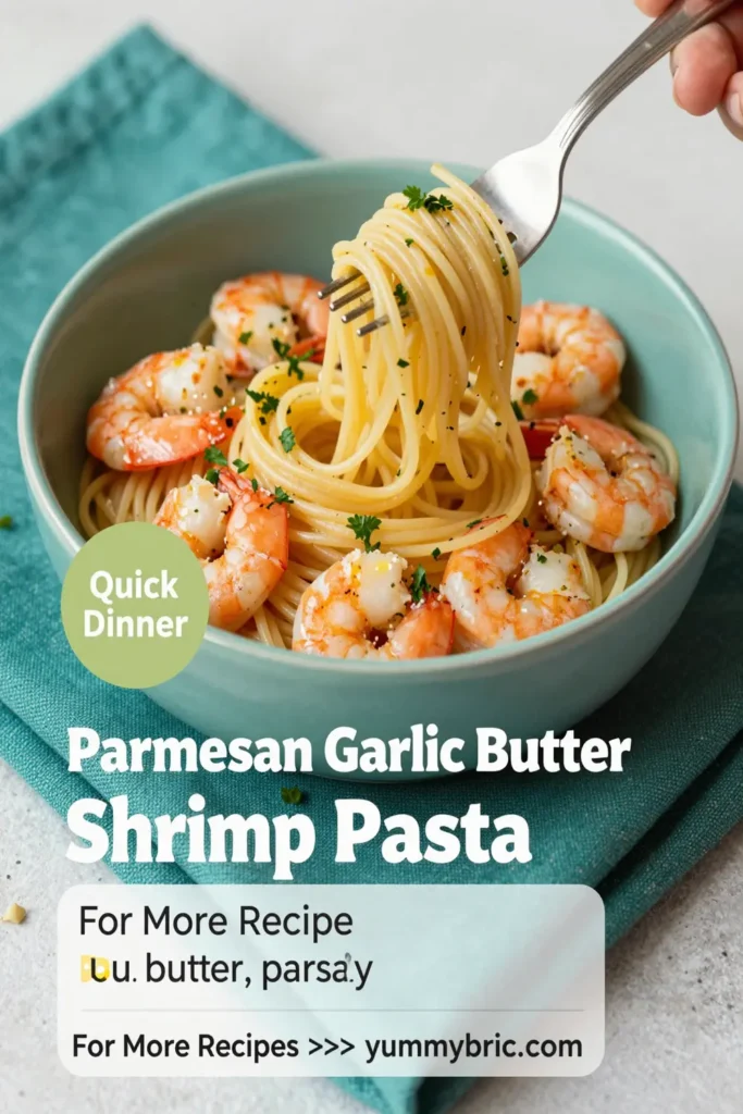 Parmesan Garlic Butter Shrimp Pasta