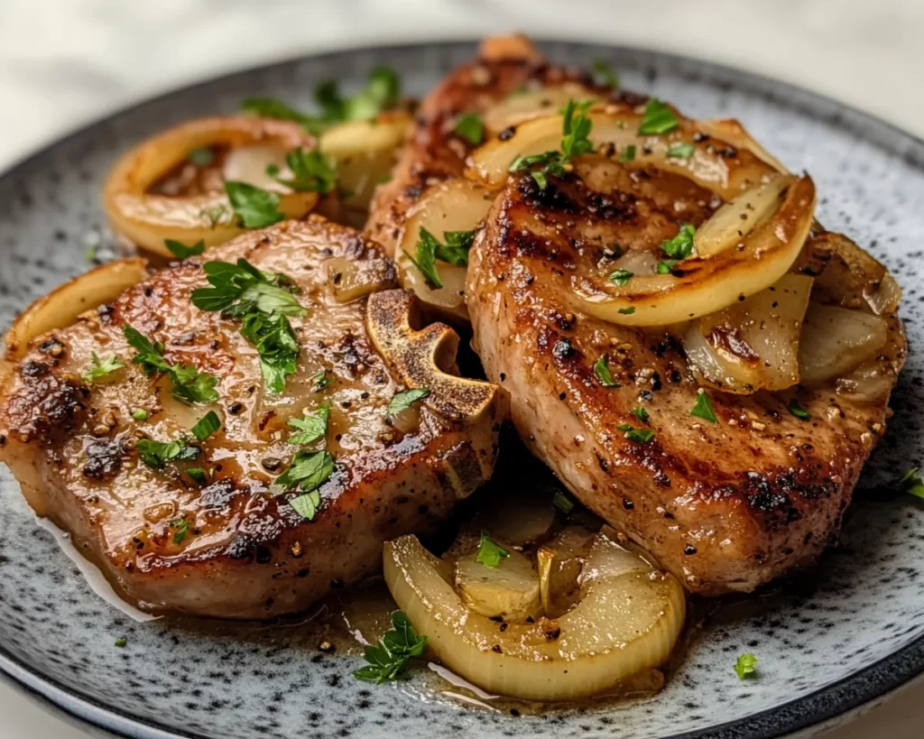 Pork Chop Recipes: Apple and Onion Smothered Pork Chops in 25 Minutes