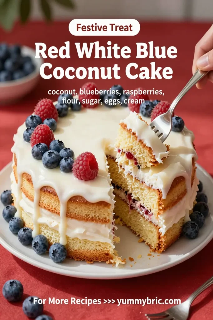 Red White Blue Coconut Cake