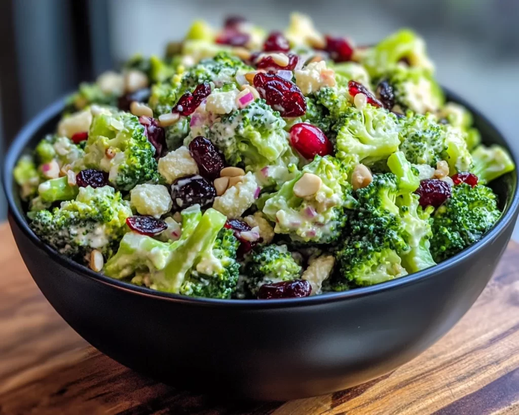 Broccoli Salad: Sunflower Seed Cranberry and Cheddar Broccoli Salad in 15 Minutes