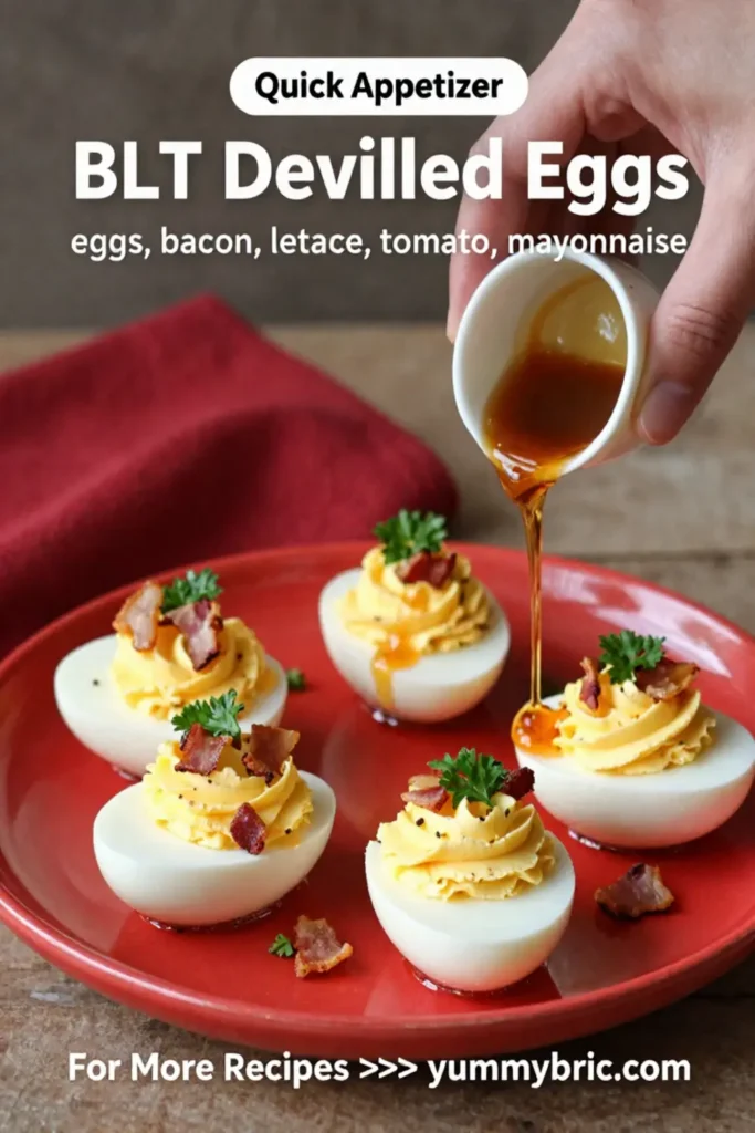 Deviled Eggs: BLT Deviled Eggs With Crispy Bacon and Tomato in 20 Minutes