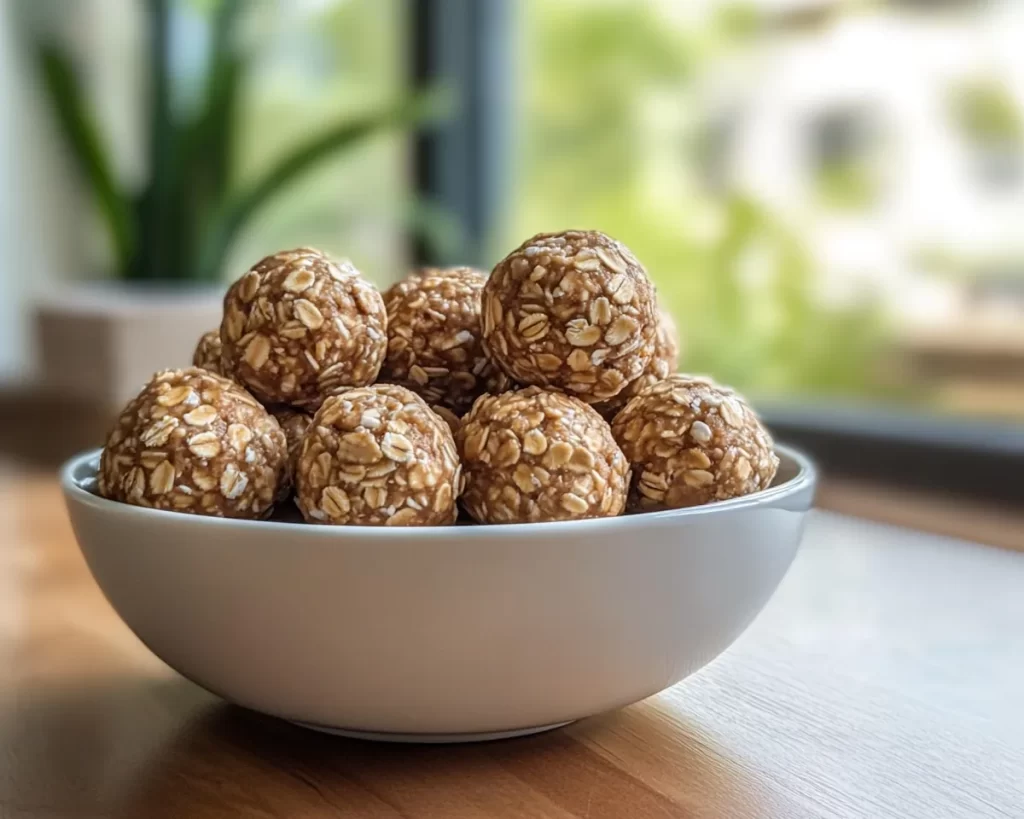Healthy Snacks: No Bake Peanut Butter Oat Energy Balls in 10 Minutes