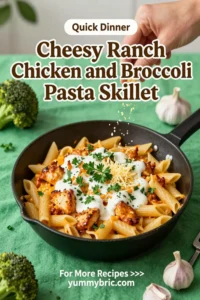 Cheesy Ranch Chicken and Broccoli Pasta Skillet
