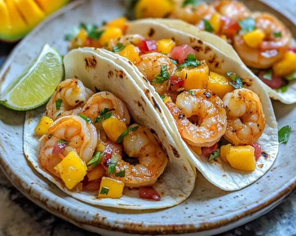 Shrimp Recipes: Coconut Lime Shrimp Tacos With Mango Salsa in 20 Minutes