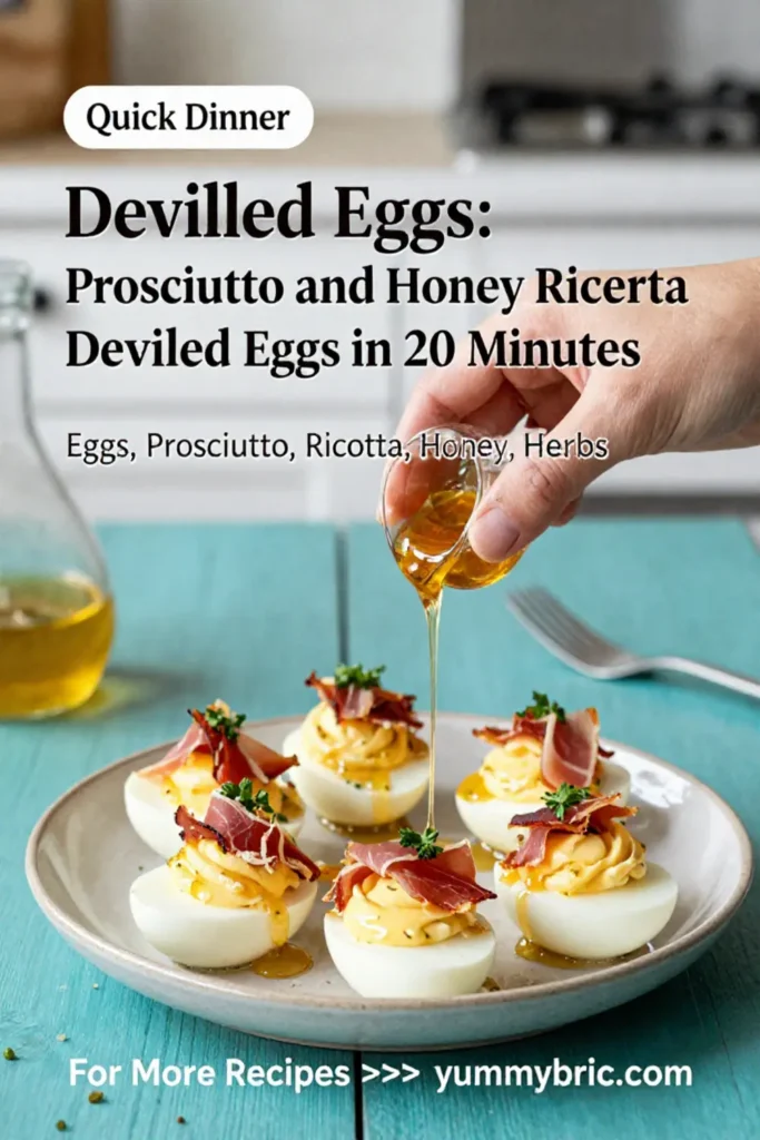Deviled Eggs: Crispy Prosciutto and Honey Ricotta Deviled Eggs in 20 Minutes