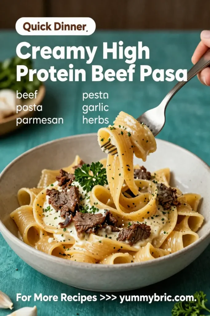 Creamy High Protein Beef Pasta
