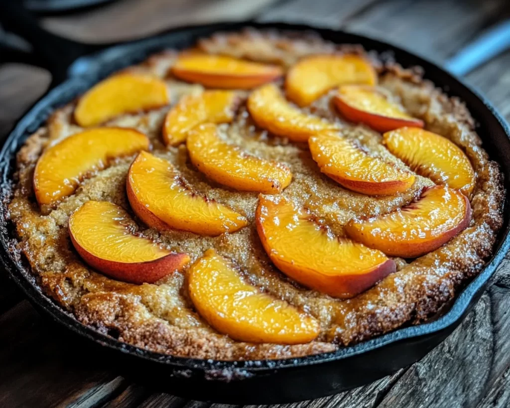 Dessert Recipes: Brown Butter Peach Cobbler Skillet in 25 Minutes
