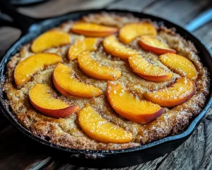 Dessert Recipes: Brown Butter Peach Cobbler Skillet in 25 Minutes
