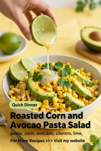 Pasta Salad: Roasted Corn and Avocado Pasta Salad With Cilantro Lime in 20 Minutes