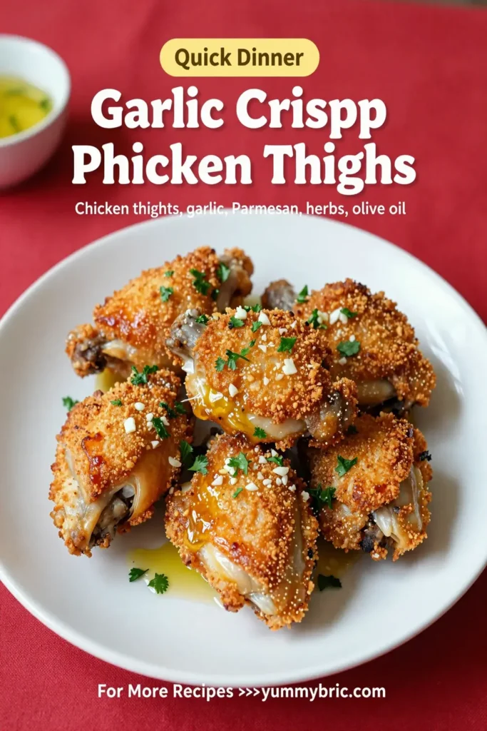 Garlic Crispy Parmesan Chicken Thighs