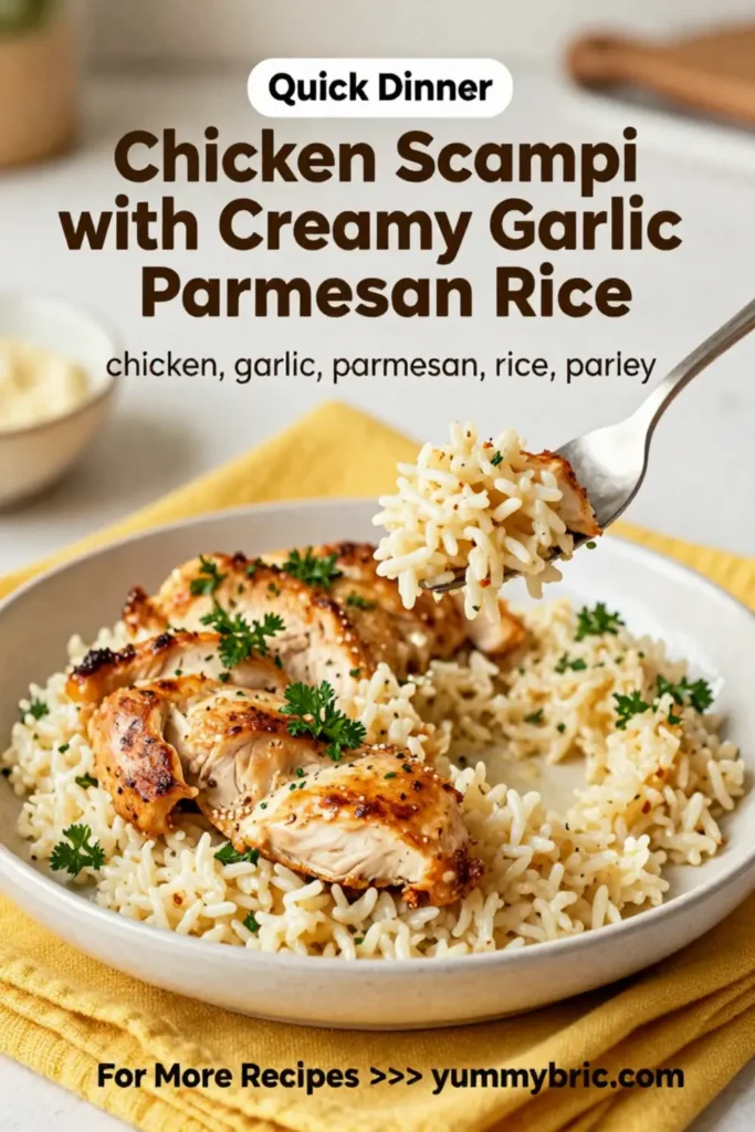 Chicken Scampi with Creamy Garlic Parmesan Rice