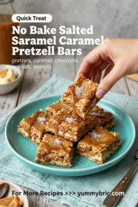 No Bake Salted Caramel Pretzel Bars