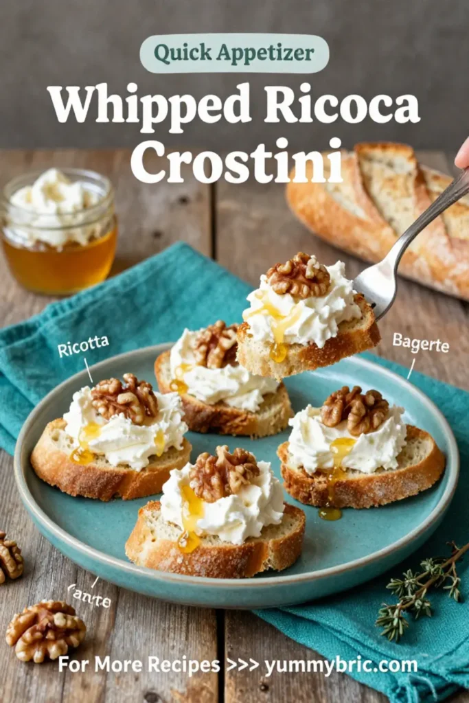 Easy Recipes: Whipped Ricotta Crostini With Honey and Walnuts in 10 Minutes