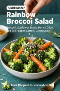 Broccoli Salad: Rainbow Broccoli Salad With Honey Dijon and Sunflower Seeds in 15 Minutes