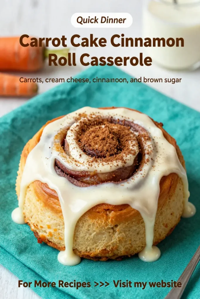 Carrot Cake Recipe: Carrot Cake Cinnamon Roll Casserole With Cream Cheese Glaze in 35 Minutes