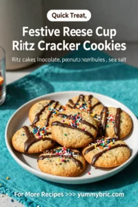 Festive Reese Cup Ritz Cracker Cookies