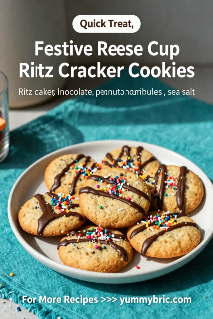 Festive Reese Cup Ritz Cracker Cookies