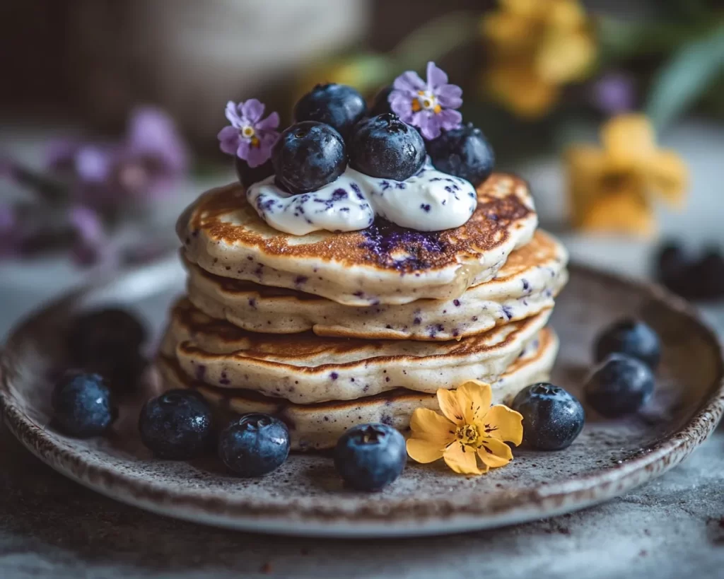 Breakfast: Blueberry Protein Pancakes With Greek Yogurt Topping in 15 Minutes