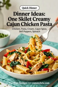 Dinner Ideas: One Skillet Creamy Cajun Chicken Pasta in 25 Minutes
