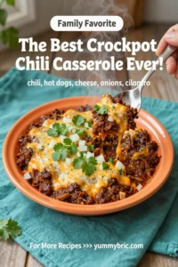 The Best Crockpot Chili Dog Casserole Ever!