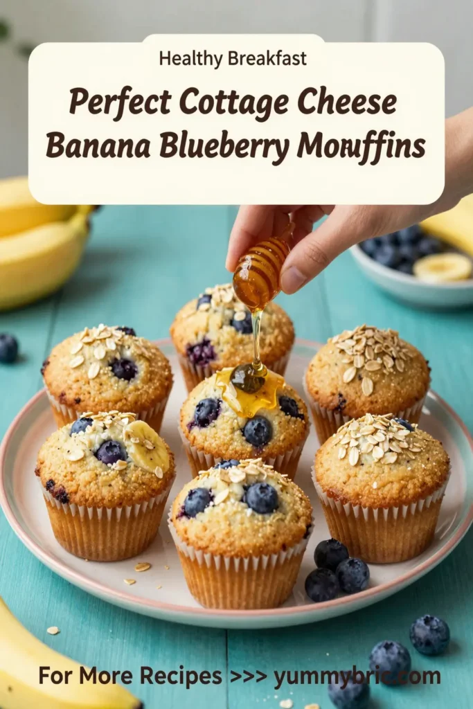 Perfect Cottage Cheese Banana Blueberry Muffins