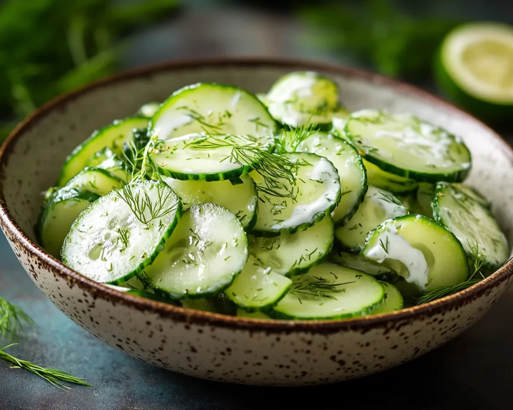 Cucumber Salad: Creamy Dill and Sour Cream Cucumber Salad in 10 Minutes