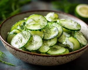 Cucumber Salad: Creamy Dill and Sour Cream Cucumber Salad in 10 Minutes
