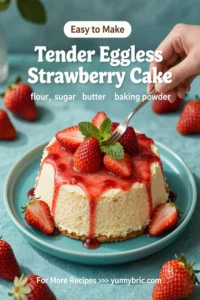 Tender Eggless Strawberry Cake