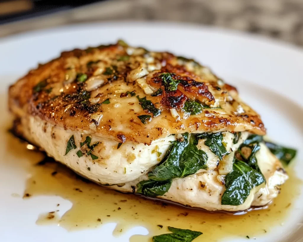 Chicken Breast Recipes: Honey Garlic Stuffed Chicken Breast With Spinach in 30 Minutes