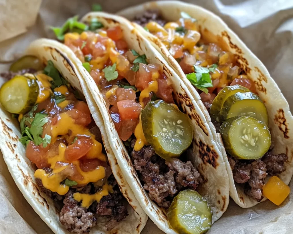 Dinner Ideas: Smash Burger Tacos With Pickles and Special Sauce in 20 Minutes