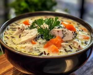 Dinner Recipes: Creamy Chicken and Wild Rice One Pot Soup in 30 Minutes
