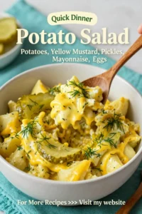 Potato Salad: Southern Style Potato Salad With Yellow Mustard and Pickles in 25 Minutes