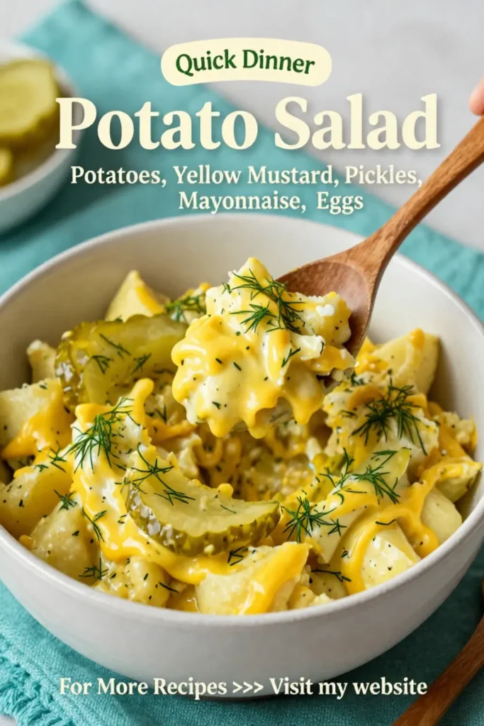Potato Salad: Southern Style Potato Salad With Yellow Mustard and Pickles in 25 Minutes