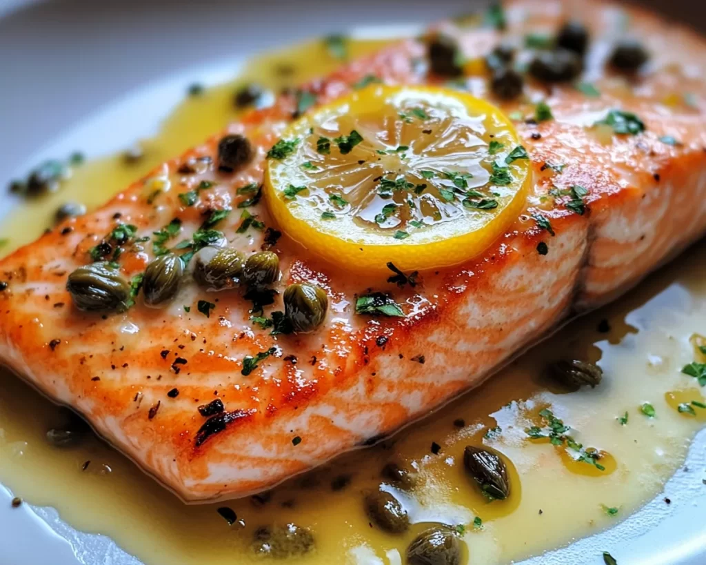 Salmon: Lemon Butter Pan Seared Salmon With Capers in 15 Minutes