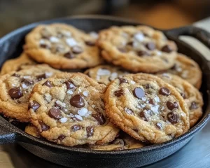 Chocolate Chip Cookies: Sea Salt Brown Butter Chocolate Chip Skillet Cookie in 25 Minutes
