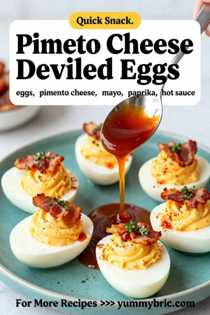 Deviled Eggs: Pimento Cheese Deviled Eggs With Candied Bacon in 20 Minutes