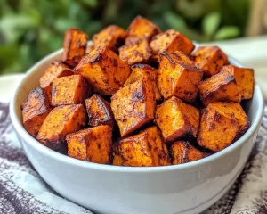 Sweet Potato Recipes: Air Fryer Cinnamon Maple Sweet Potato Cubes in 15 Minutes