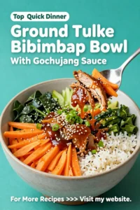 Ground Turkey Recipes: Ground Turkey Bibimbap Bowl With Gochujang Sauce in 20 Minutes