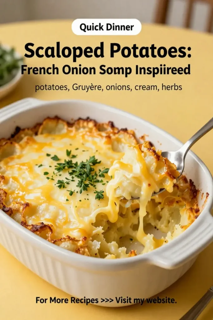 Scalloped Potatoes: French Onion Soup Inspired Scalloped Potatoes With Gruyere in 40 Minutes