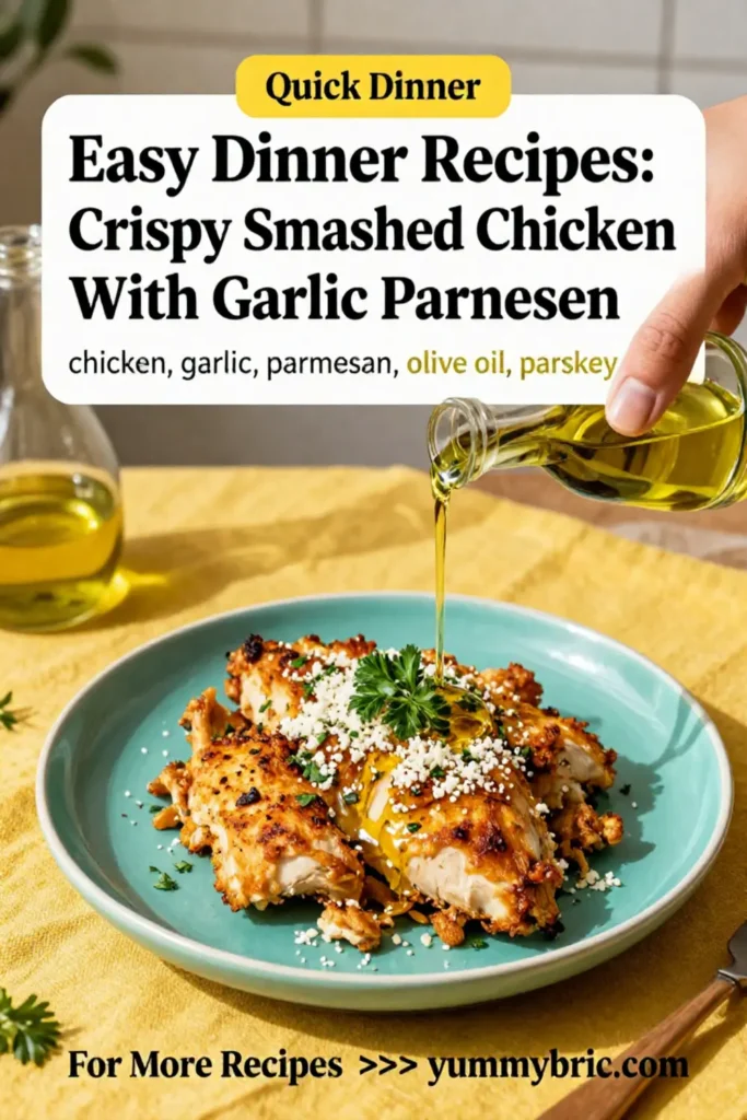 Easy Dinner Recipes: Crispy Smashed Chicken With Garlic Parmesan in 25 Minutes