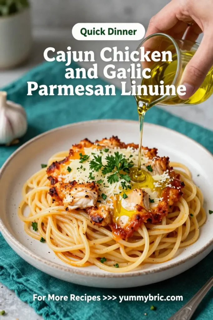 Cajun Chicken and Garlic Parmesan Linguine