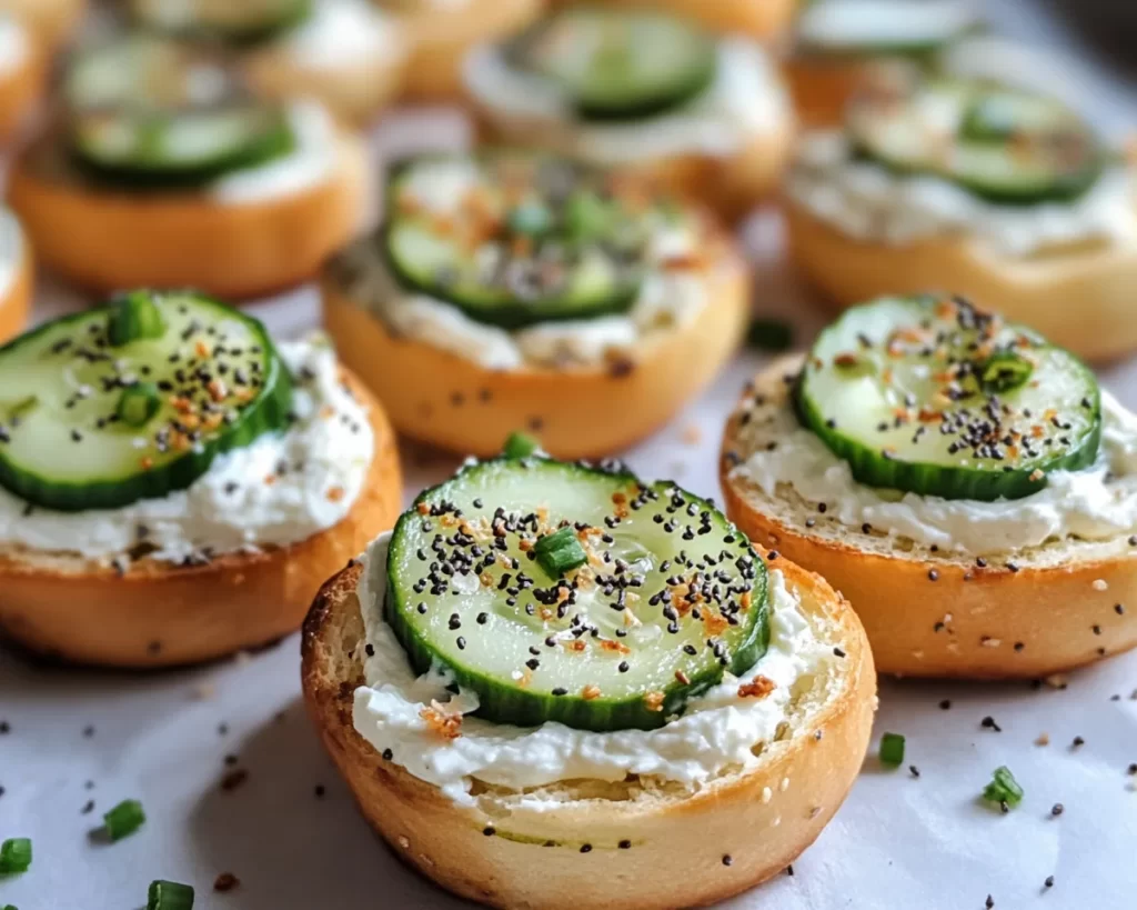 Healthy Snacks: Cucumber Cream Cheese and Everything Bagel Bites in 10 Minutes