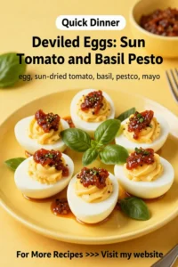 Deviled Eggs: Sun Dried Tomato and Basil Pesto Deviled Eggs in 20 Minutes