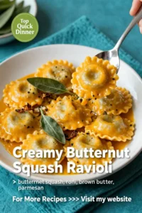 Dinner Ideas: Creamy Butternut Squash Ravioli With Brown Butter Sage in 25 Minutes