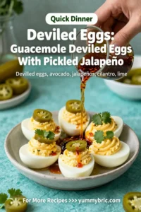 Deviled Eggs: Guacamole Deviled Eggs With Pickled Jalapeño in 20 Minutes