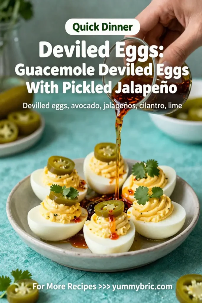 Deviled Eggs: Guacamole Deviled Eggs With Pickled Jalapeño in 20 Minutes