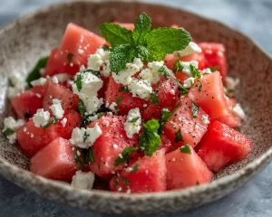 Fruit Salad: Watermelon Mint and Feta Fruit Salad in 10 Minutes